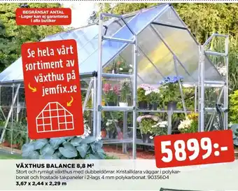 Jem&Fix Växthus Balance 8,8m2 erbjuda