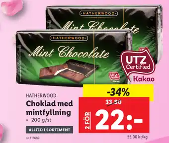 Lidl Choklad med mintfyllning 2x200g erbjuda