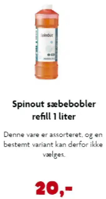 Spinout sæbebobler refill 1 liter