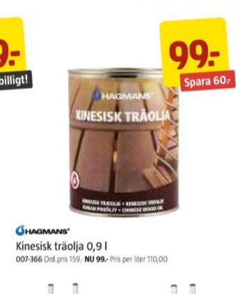 Jula Hagmans träolja erbjuda