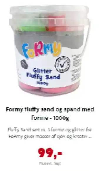 BR leksaker Formy Fluffy sand og spand med forme - 1000g erbjuda