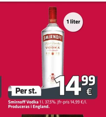 Fleggaard Smirnoff vodka erbjuda