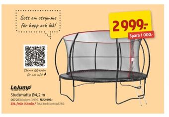 Jula Le jump studsmatta/trampolin erbjuda