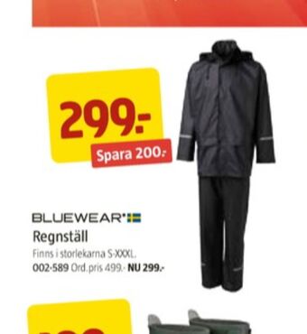 Jula Bluewear regnställ erbjuda