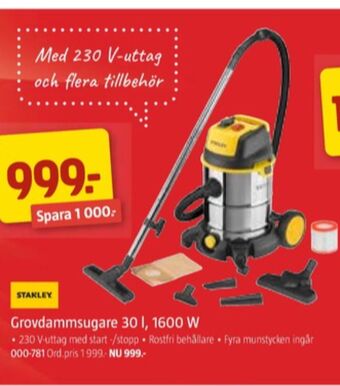 Jula Stanley grovdammsugare erbjuda