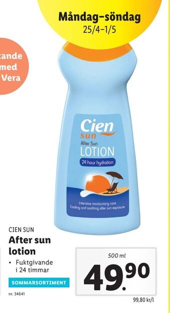 Lidl After sun lotion erbjuda