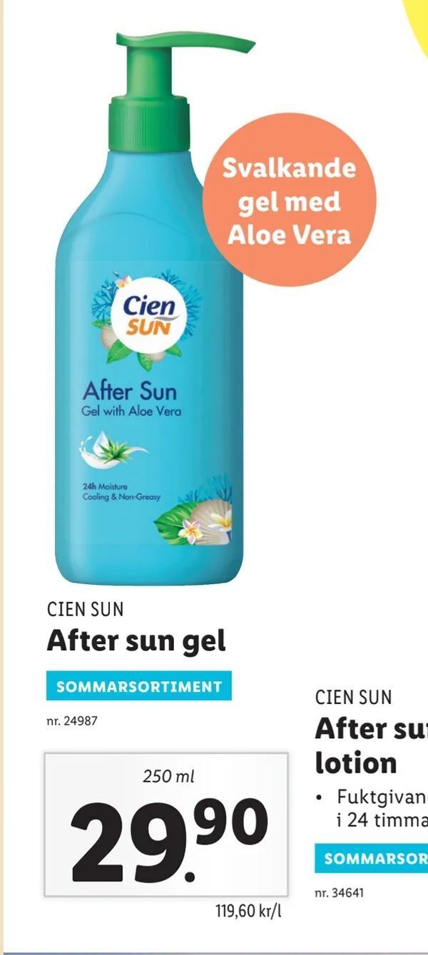 After sun gel erbjudande hos Lidl