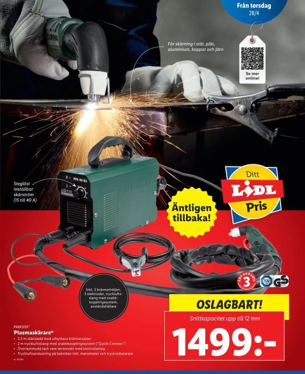 Plasmaskärare erbjudande hos Lidl