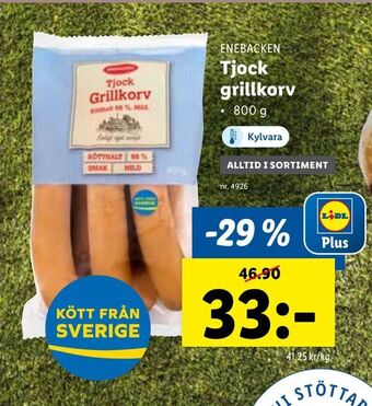 Lidl Tjock grillkorv erbjuda