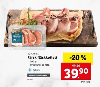 Lidl Färsk fläskkotlett erbjuda
