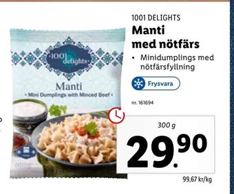 Lidl Manti med nötfärs erbjuda