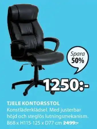JYSK Tjele Kontorsstol 68x115-125x77 cm erbjuda