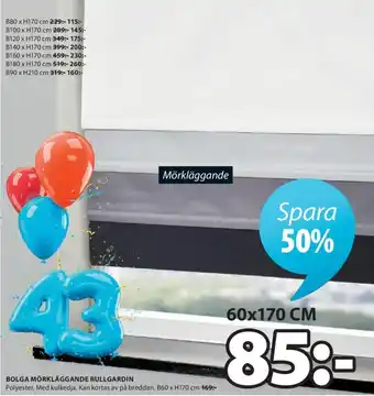 JYSK Bolga Mörkläggande Rullgardin B60 x H170 cm erbjuda
