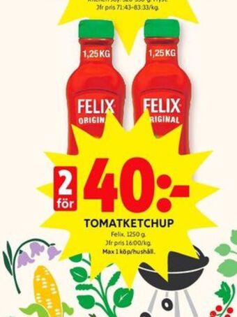 ICA Kvantum Felix ketchup erbjuda
