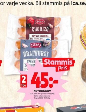 ICA Kvantum Scan bratwurst erbjuda