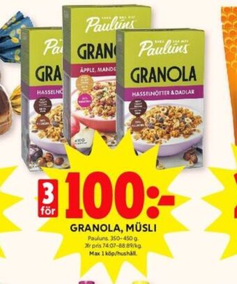 ICA Kvantum Paulùns granola erbjuda