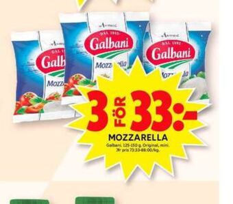 ICA Maxi Galbani mozzarella erbjuda
