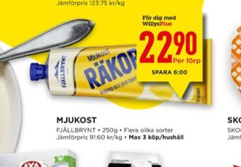Willys Fjällbrynt mjukost erbjuda