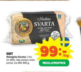 Coop Forum Wästgöta kloster hårdost erbjuda