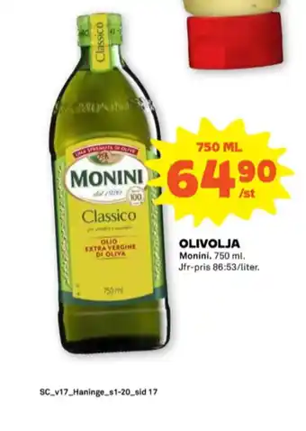 Coop Forum Monini olivolja erbjuda