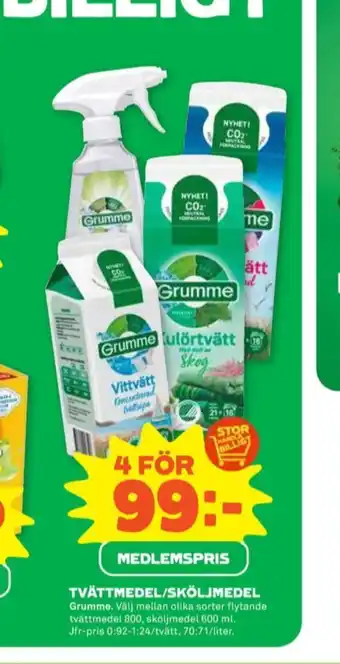 Grumme tvättmedel flytande