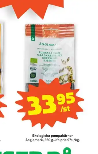 Stora Coop Änglamark pumpakärnor erbjuda