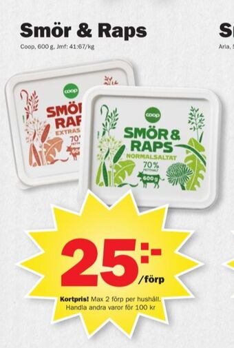 Pekås Coop smör & raps smörgåsmargarin erbjuda