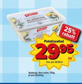 Östenssons Rydbergs potatissallad erbjuda