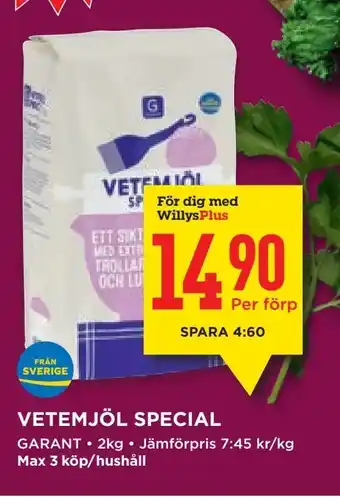 Willys Vetemjöl special erbjuda