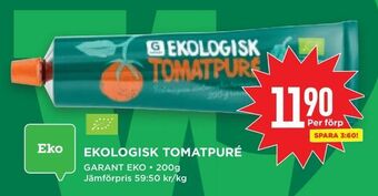 Willys Ekologisk tomatpuré erbjuda