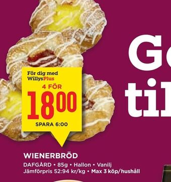 Willys Wienerbröd erbjuda