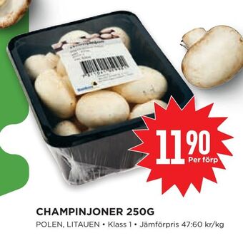 Willys Champinjoner 250g erbjuda