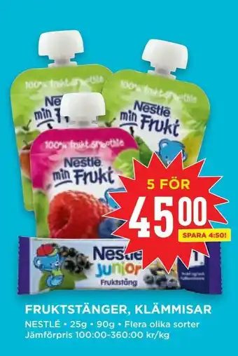 Willys Fruktstänger, klämmisar erbjuda