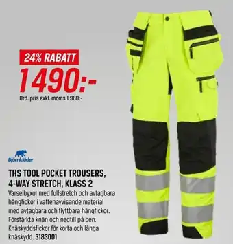 Tools Björnkläder THS Tool Pocket Trousers, 4 Way Stretch, Klass 2 erbjuda