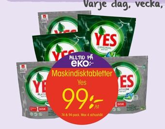 EKO Maskindisktabletter erbjuda