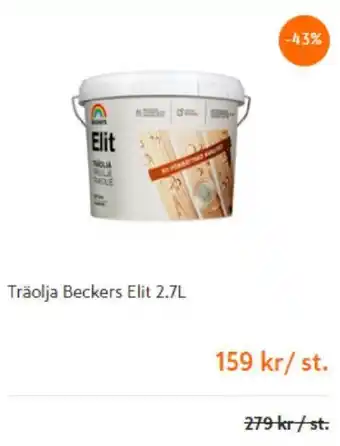 K-rauta Träolja Beckers Elit 2.7L erbjuda