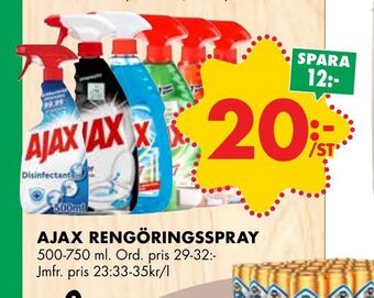 ÖoB Ajax rengöringsspray erbjuda