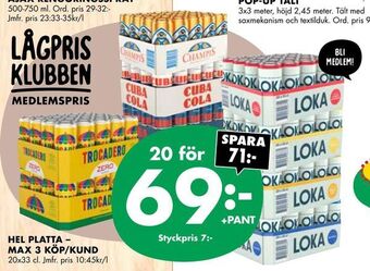 ÖoB Hel platta - max 3 köp/kund erbjuda