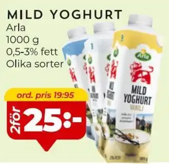 Matrix Butikerna Arla Mild Yoghurt 1000 g 0,5-3% fett Olika sorter erbjuda