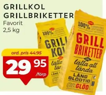 Grillkol Grillbriketter Favorit 2,5 kg