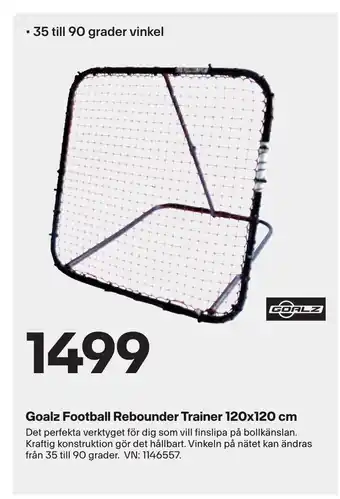 XXL Goalz Football Rebounder Trainer 120x120 cm erbjuda
