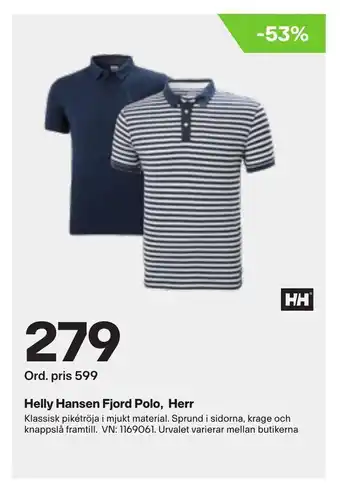 XXL Helly Hansen Fjord Polo, Herr erbjuda