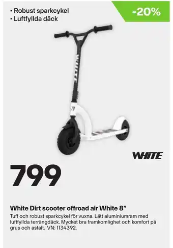 XXL White Dirt scooter offroad air White 8" erbjuda