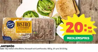 Coop Extra Fazer Lantbröd 600 g erbjuda