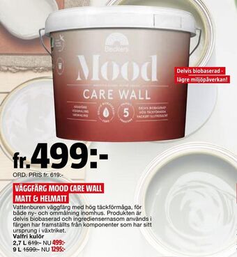 Bauhaus Väggfärg mood care wall matt & helmatt erbjuda