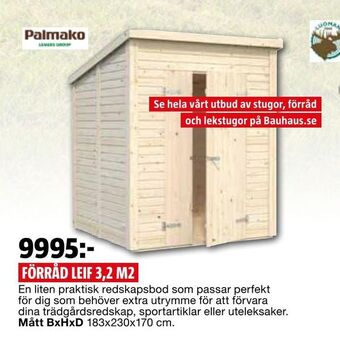 Bauhaus Förråd leif 3,2 m2 erbjuda