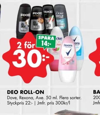 ÖoB Dove deodorant erbjuda