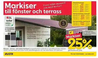 Rusta Gastronomy system markiser erbjuda