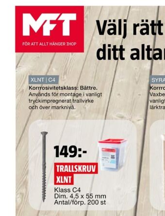 Bauhaus Mft trallskruv erbjuda