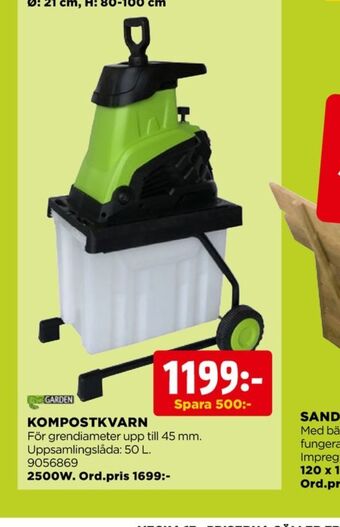 Jem&Fix Garden kompostkvarn erbjuda